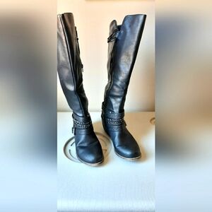 So Black Faux Leather Boots